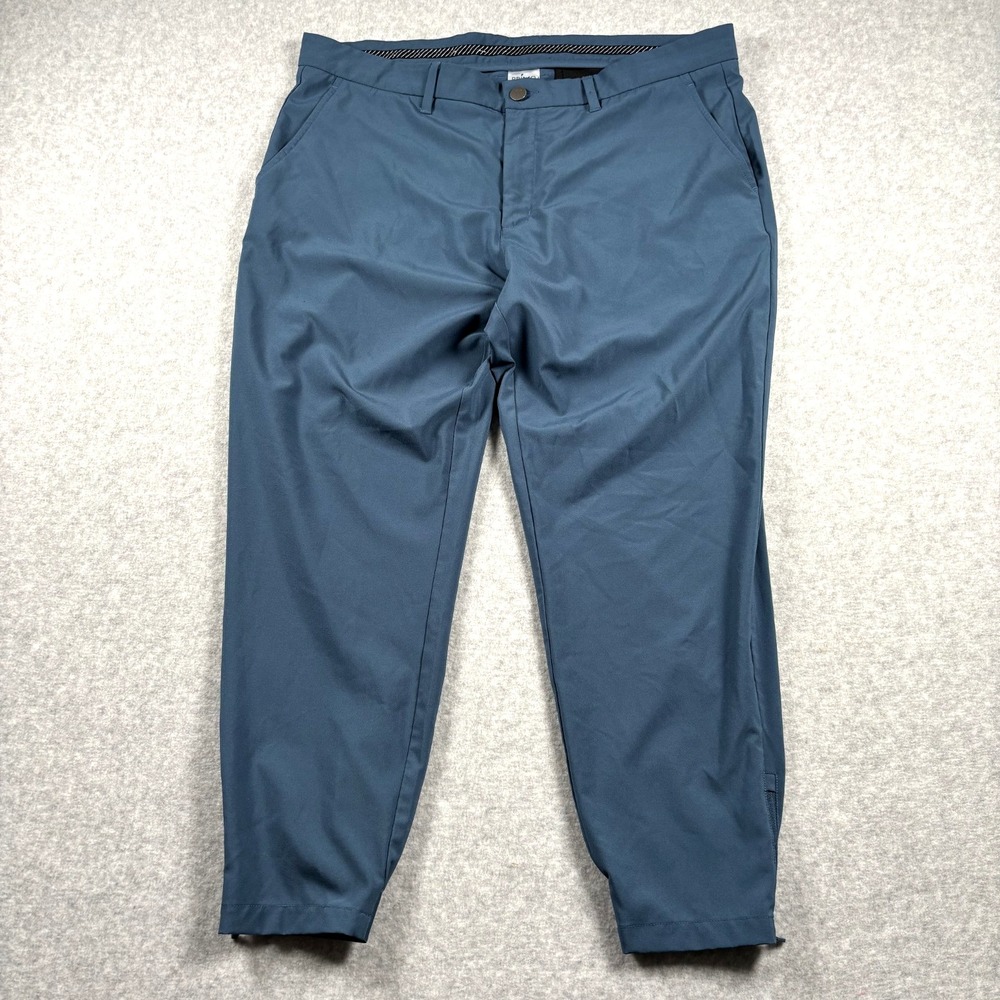 Primo Golf Pants Men's 38 Short Blue Stretch Performance Joggers Ankle Zip